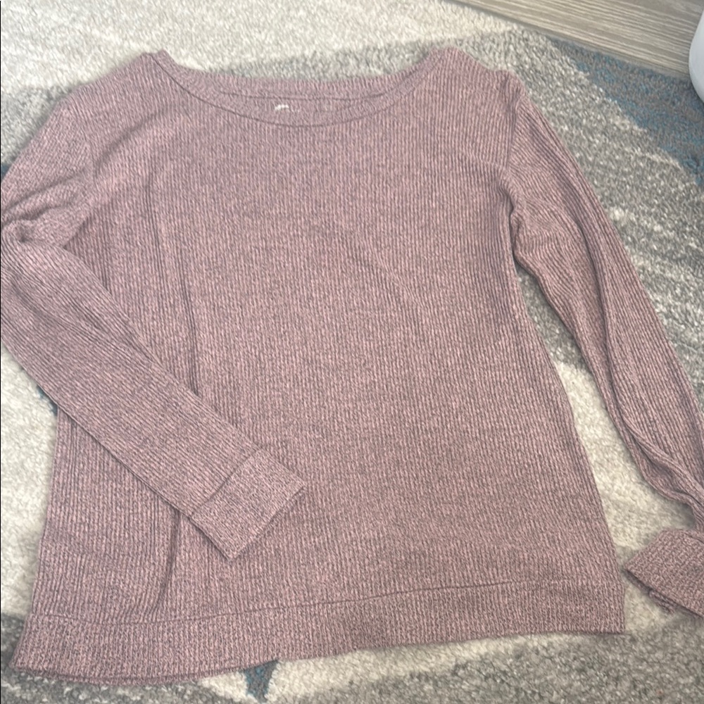 Women's Ribbed Knit Sweater - Mauve
